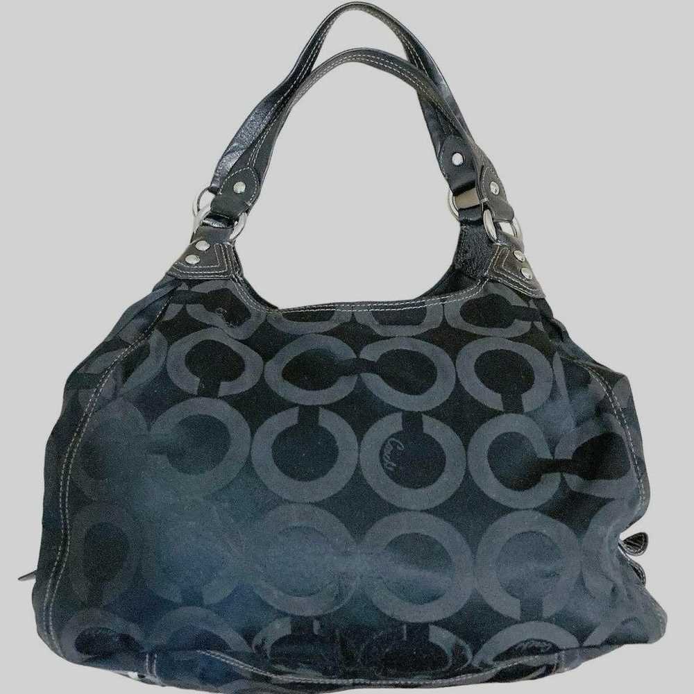 COACH Coach Shoulder Bag Op Art Satin Large Maggi… - image 2