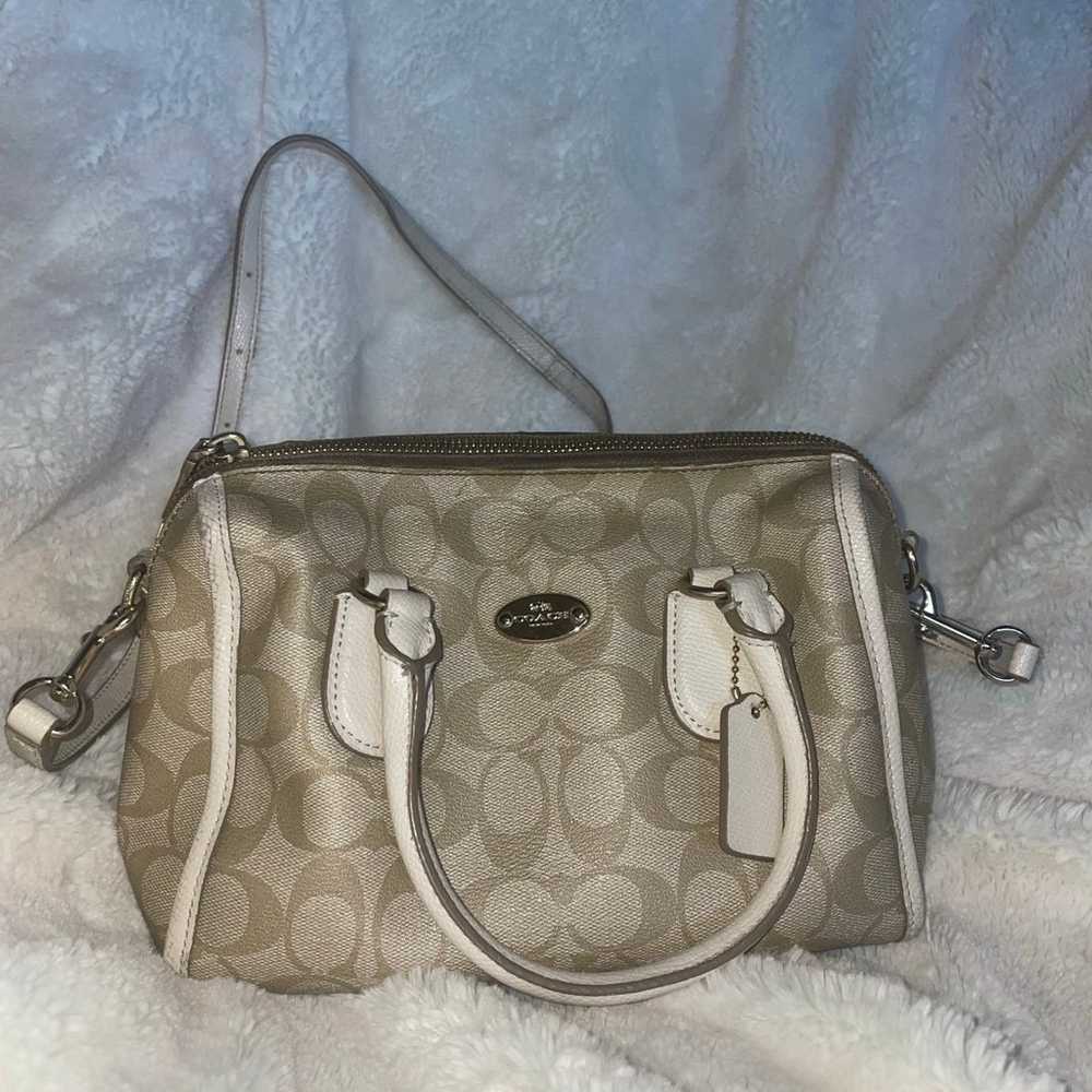 Coach cream and white purse women - image 1