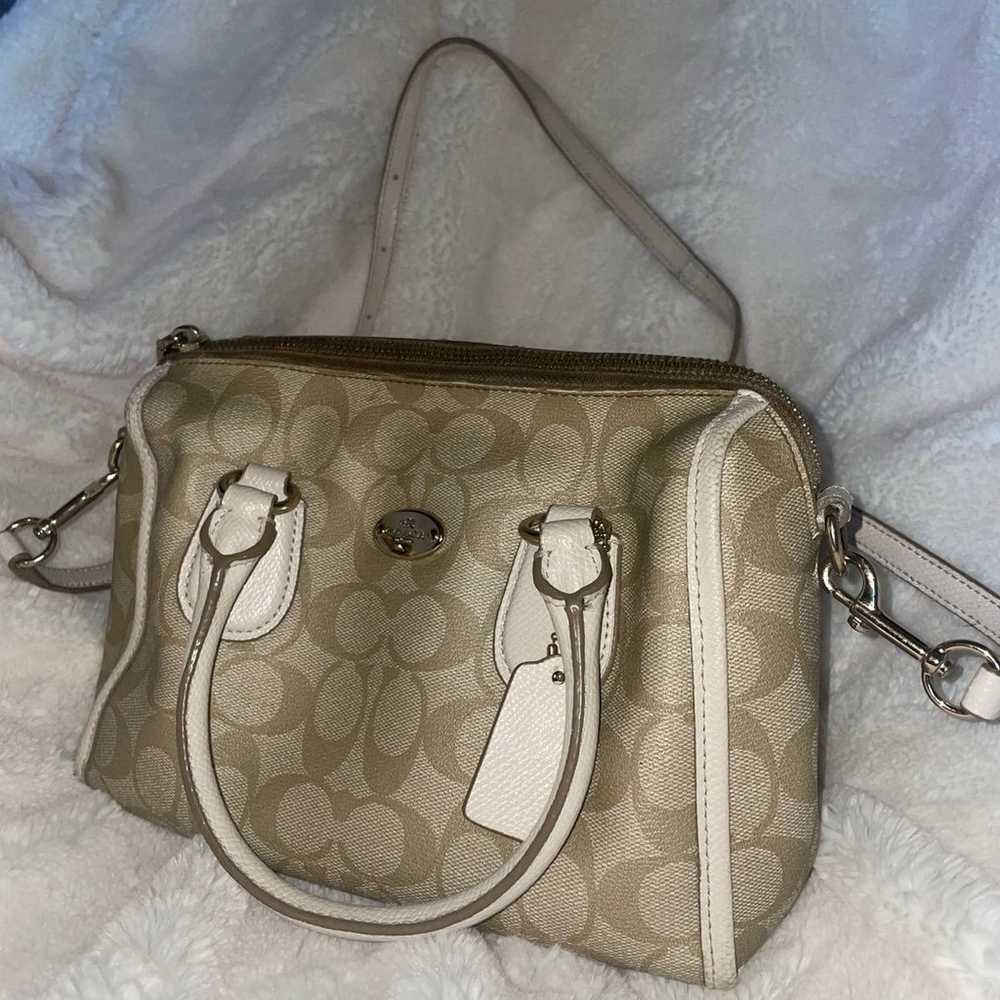 Coach cream and white purse women - image 2