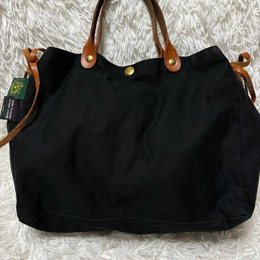 Il Bisonte Mini Canvas Tote Bag Handbag Black wit… - image 2