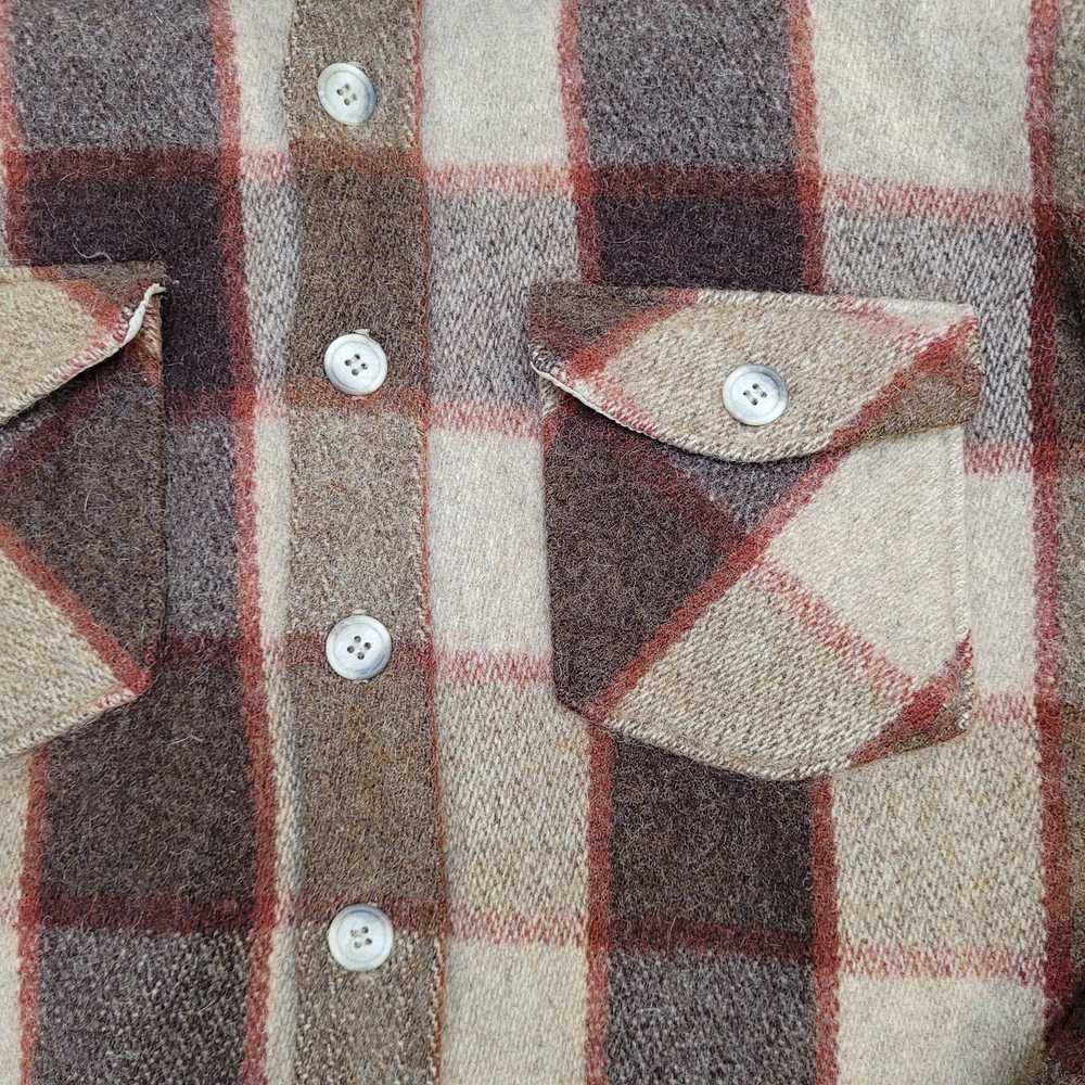 Other Vintage 70s Woolrich Plaid Button Shirt Lar… - image 10