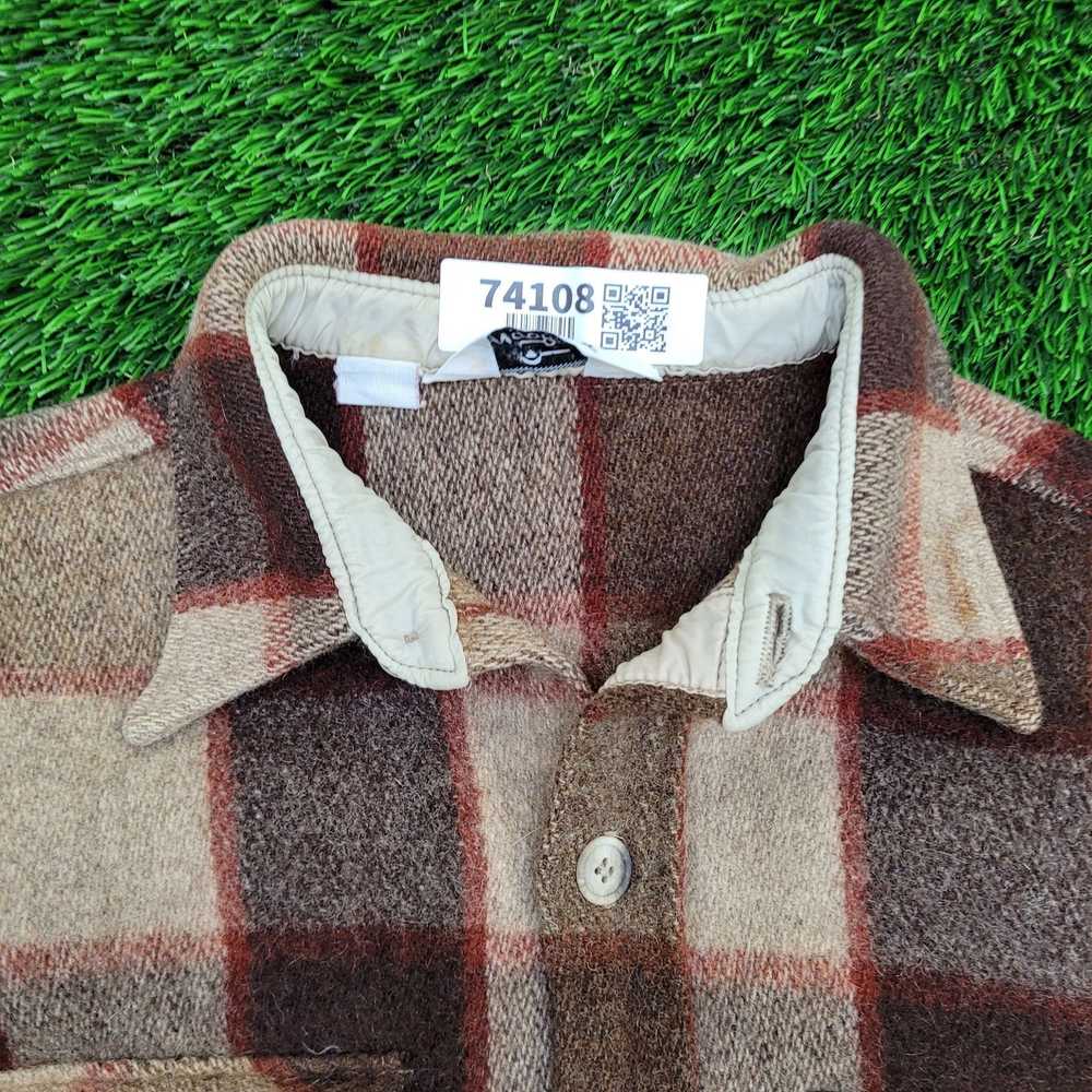 Other Vintage 70s Woolrich Plaid Button Shirt Lar… - image 9