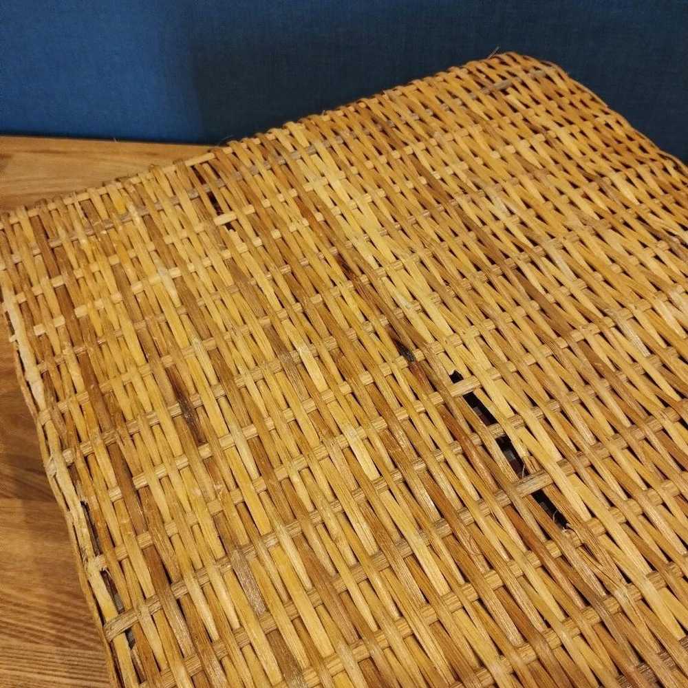 Vintage rattan wicker basket trunk Nordic - image 7