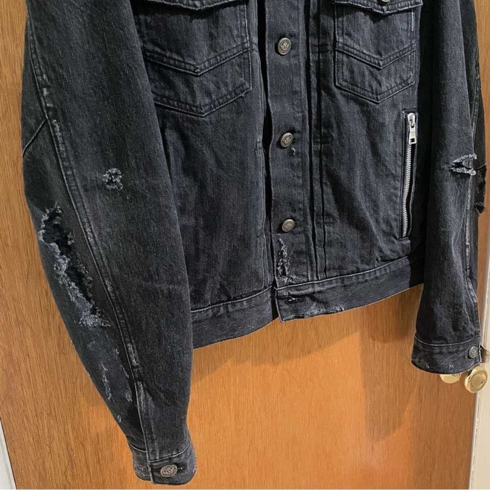 Balmain BALMAIN Denim Jacket Black Distressed 50 … - image 10