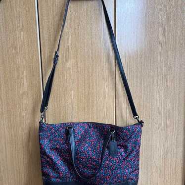 Coach Shoulder Bag with Floral Pattern - image 1