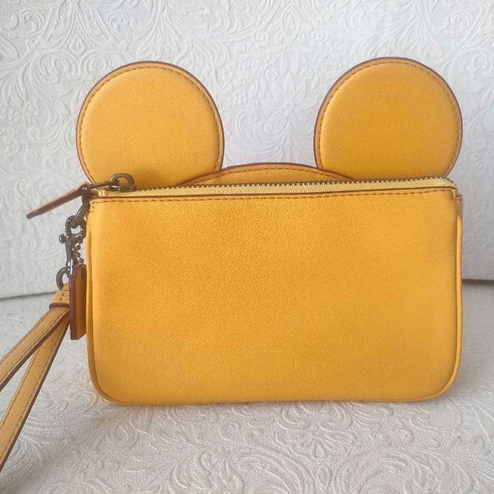 COACH Disney Mickey Wristlet Pouch Yellow Unused - image 4