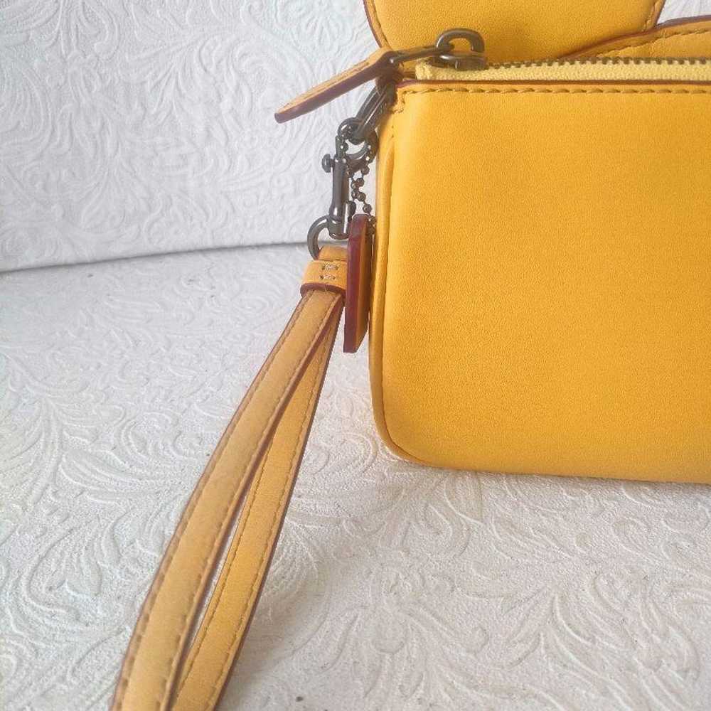 COACH Disney Mickey Wristlet Pouch Yellow Unused - image 5