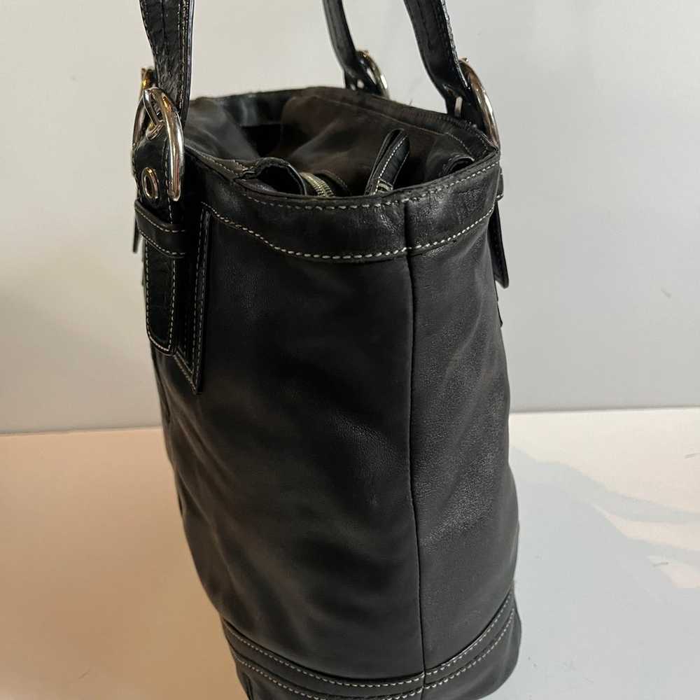 Vintage Coach Black Leather SoHo Hobo Tote Bag Ha… - image 4