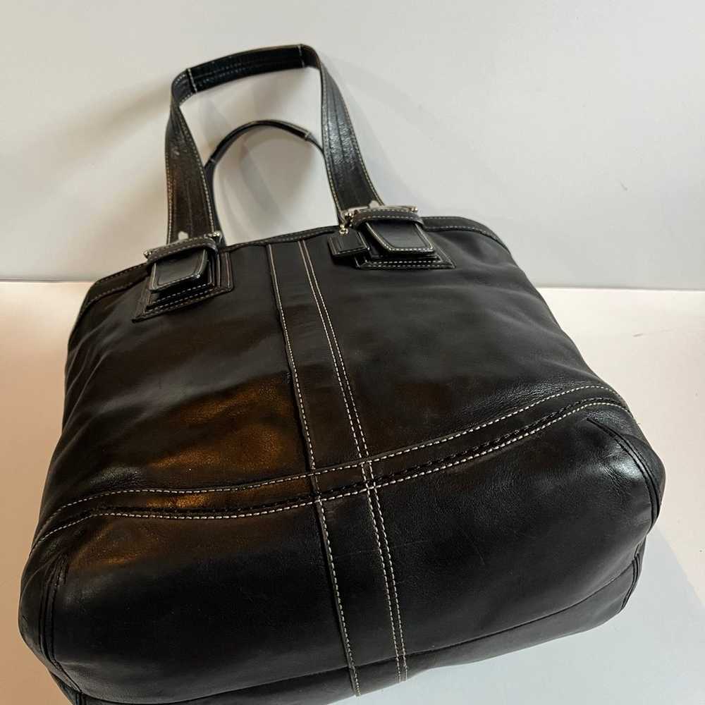 Vintage Coach Black Leather SoHo Hobo Tote Bag Ha… - image 5