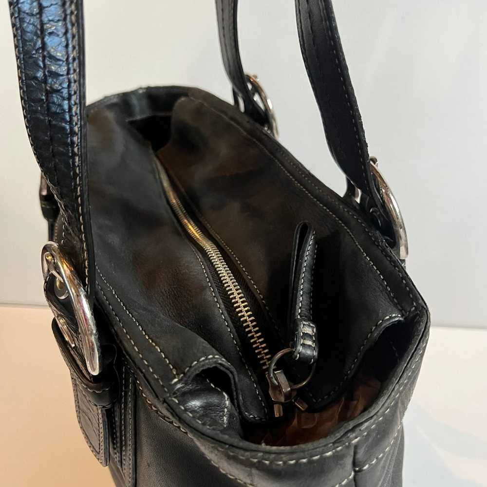 Vintage Coach Black Leather SoHo Hobo Tote Bag Ha… - image 7