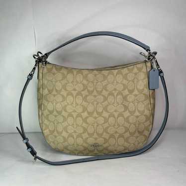 Coach Ella Signature Khaki Monogram Canvas Crossbo