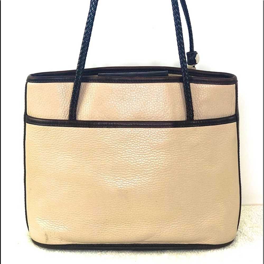 Brighton Vintage Beige & Brown Croc Leather Tote … - image 3