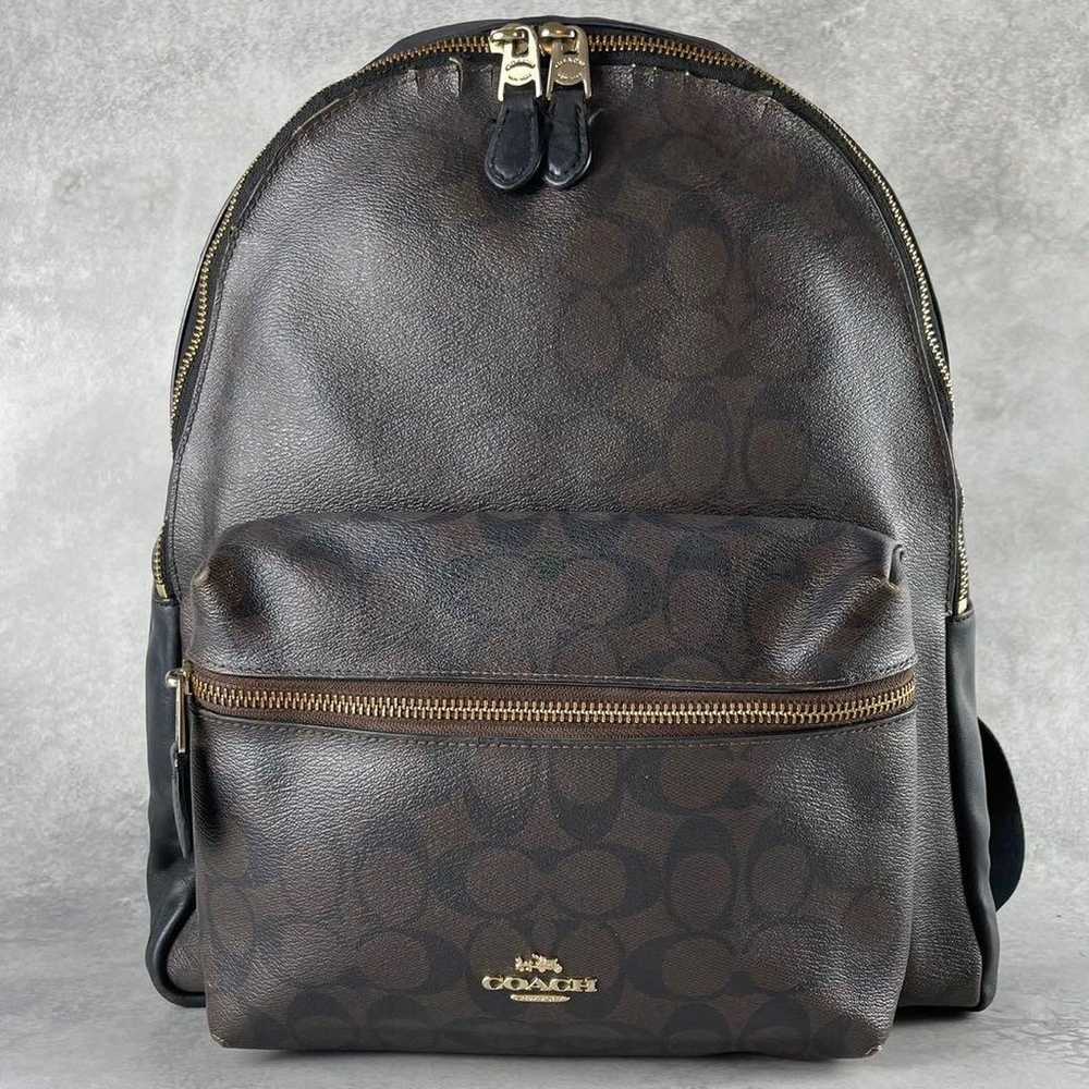 Coach Backpack Signature Leather Brown x Black - image 2