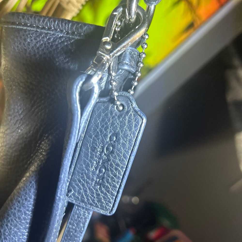 Vintage Black Leather Coach Park Leather Pyramid … - image 3