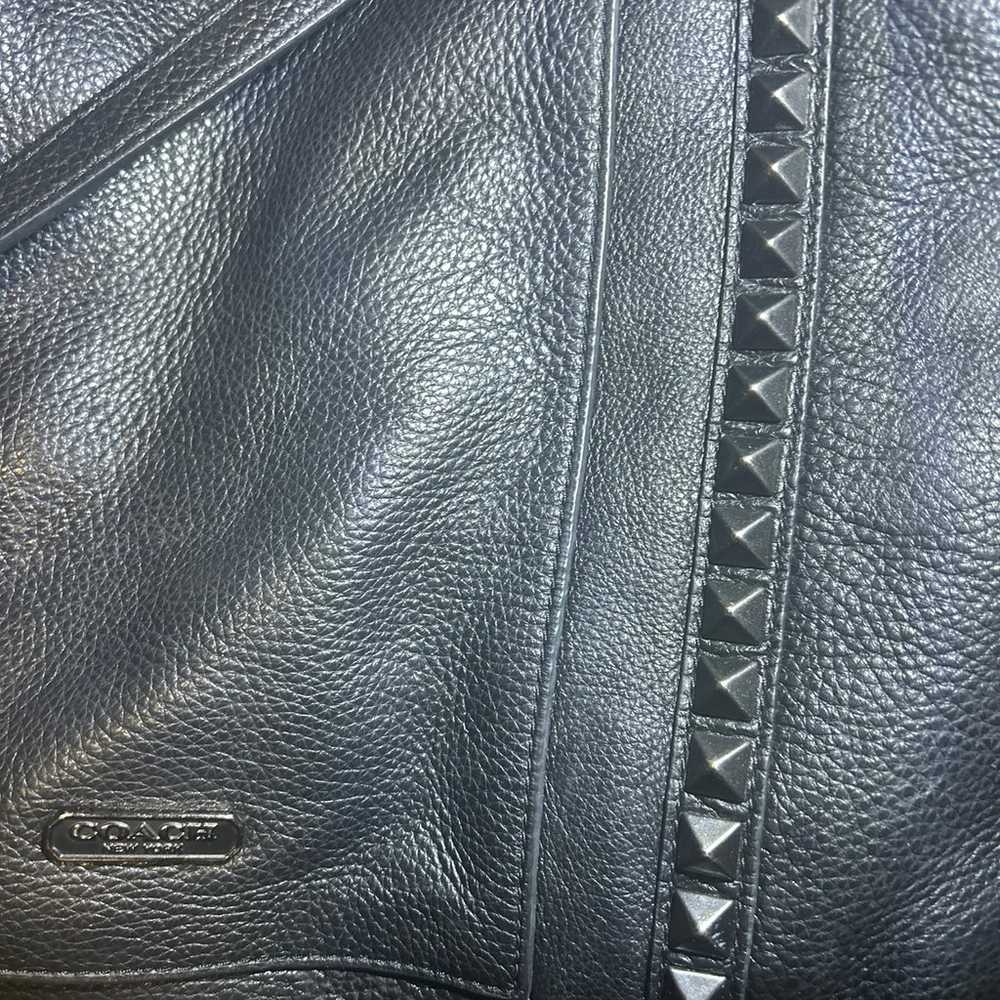 Vintage Black Leather Coach Park Leather Pyramid … - image 8