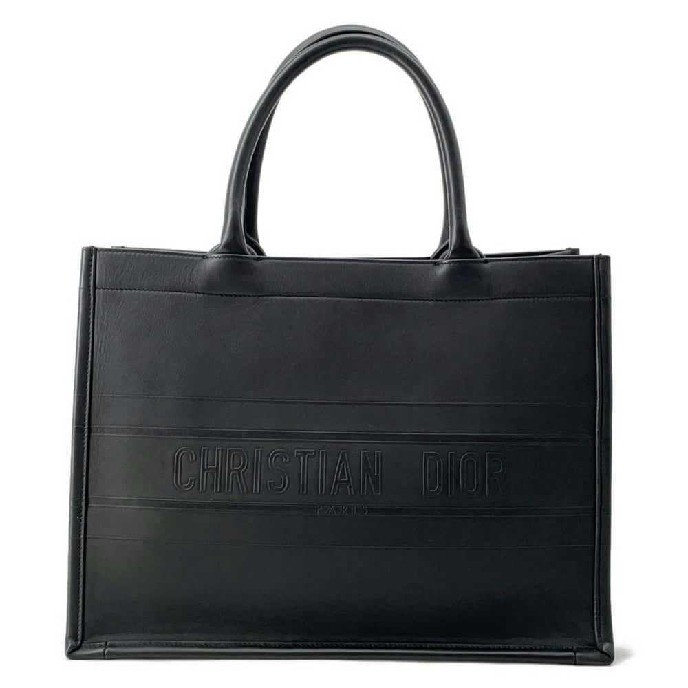 Dior Book Tote Black Leather Tote Bag (Pre-Owned) - image 1