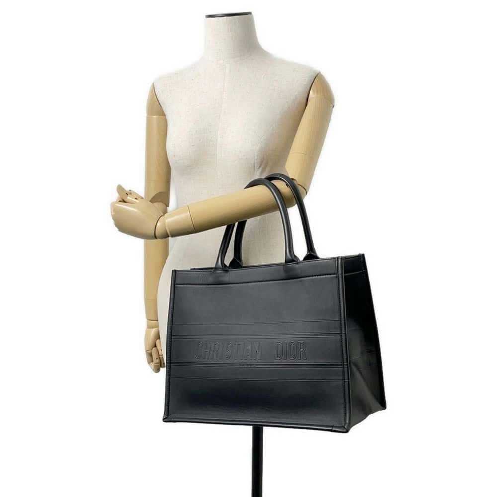 Dior Book Tote Black Leather Tote Bag (Pre-Owned) - image 5