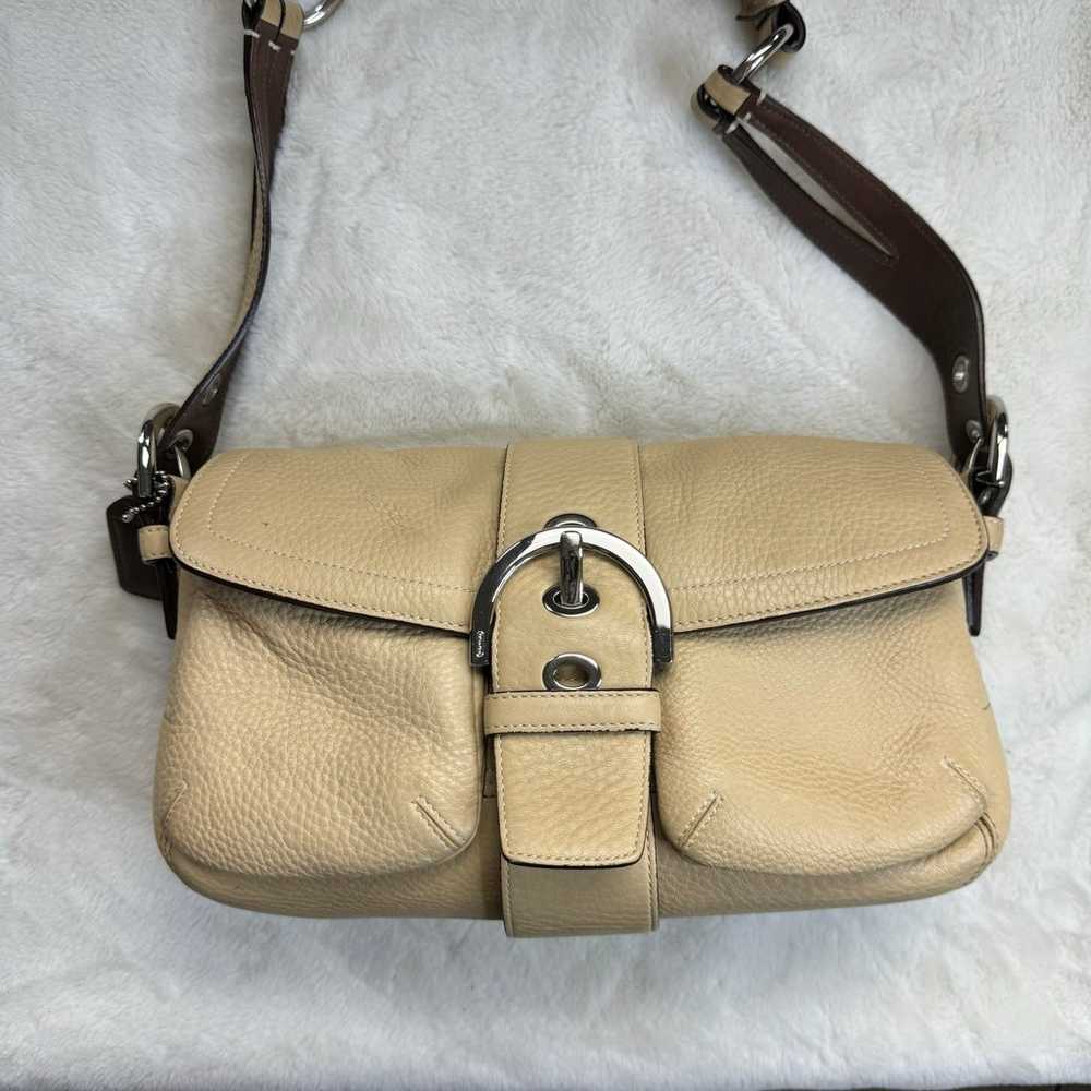 Vintage Y2K Coach Soho Pocket Flap Bag in Beige L… - image 3