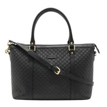 Gucci Micro ssima Black Leather Handbag (Pre-Owned