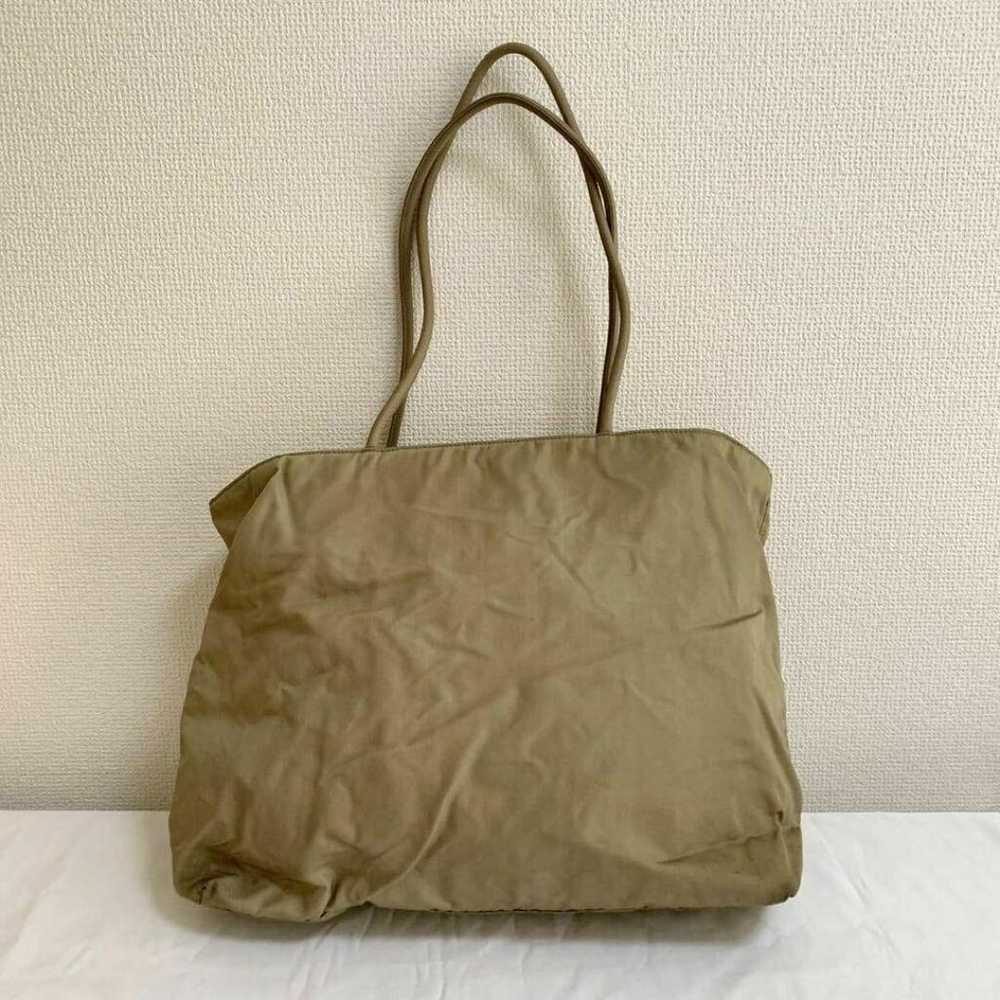 PRADA Nylon Logo Plate Handbag Tote Bag Khaki - image 2