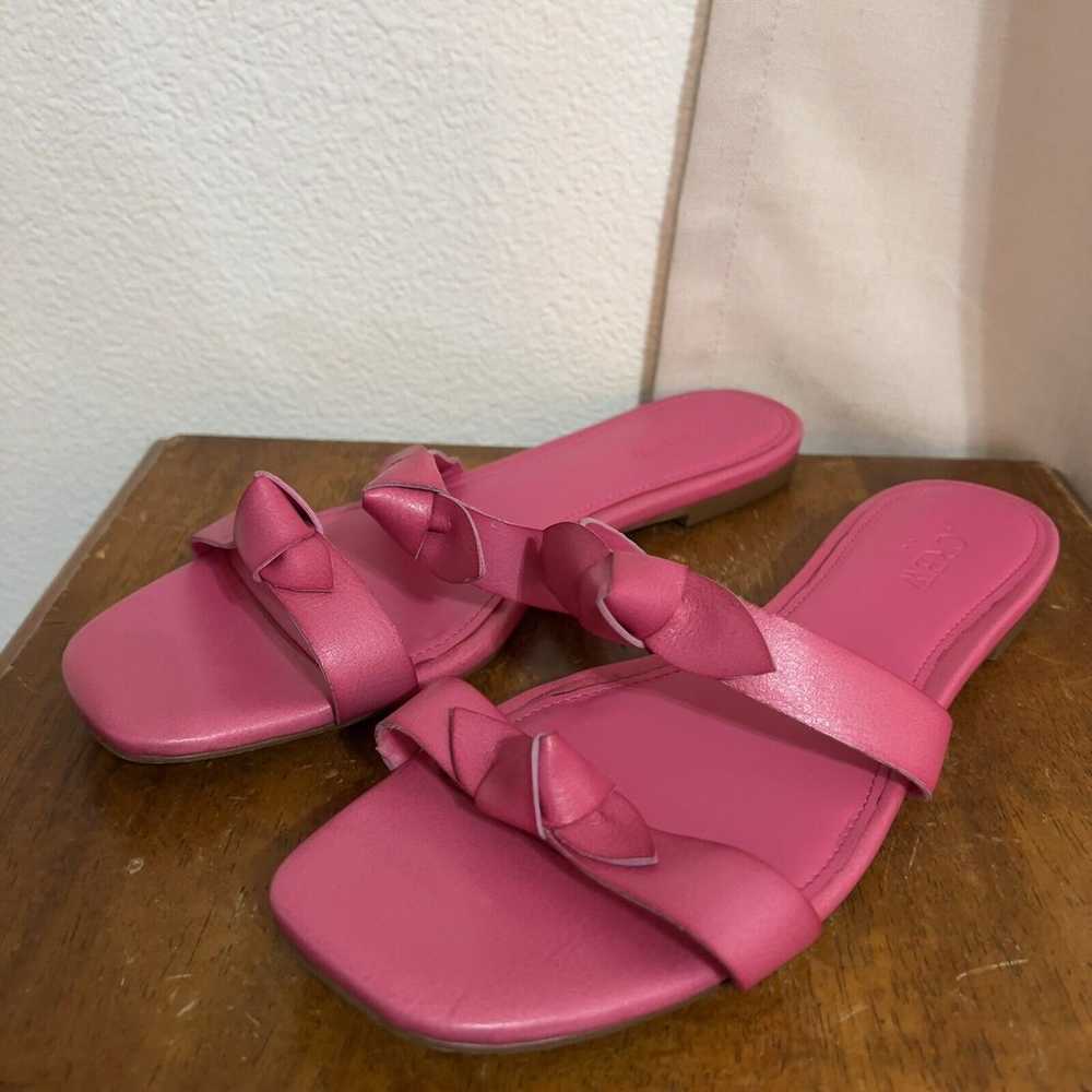 J Crew Pink Double Bow Knot Slides Womens 8 Prepp… - image 3