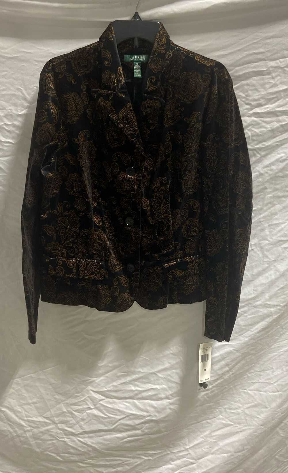 NWT Lauren Ralph Lauren Womens Black Gold Paisley… - image 1