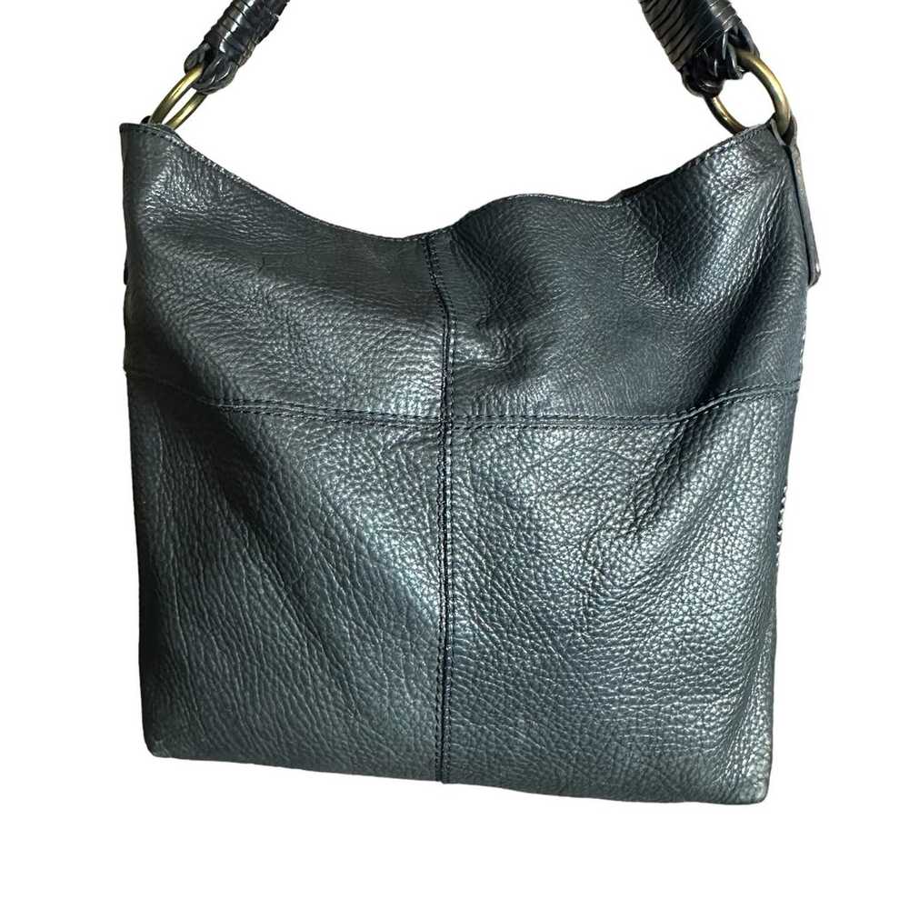 Lucky brand woven handle, tote bag hobo in black - image 2