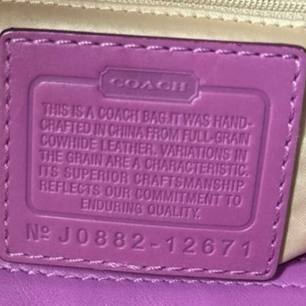 Coach #12671 Zoe hippie Ergo stlye leather orchid… - image 9