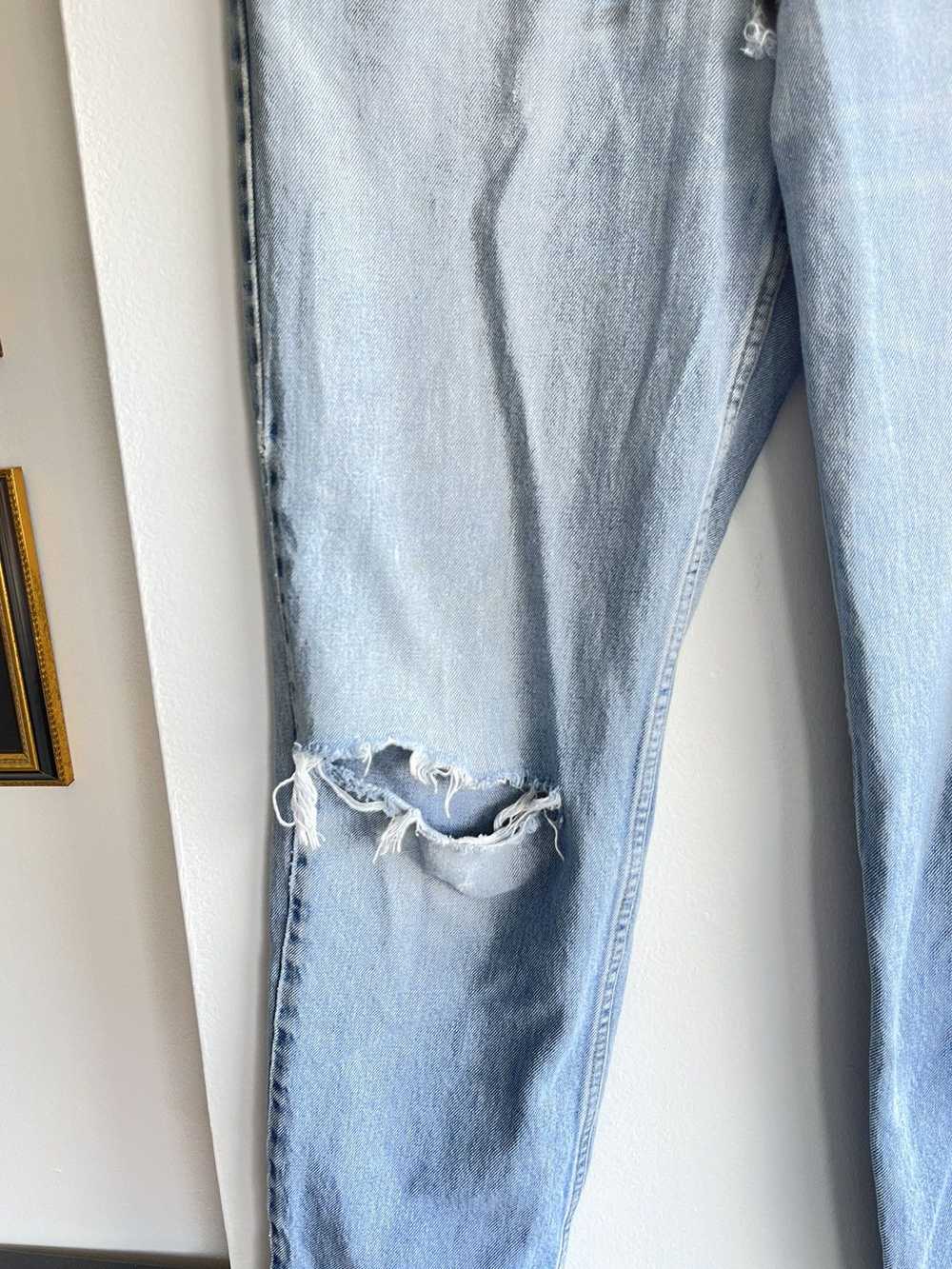 Levi's × Vintage Vintage 90s Sky Blue THRASHED Ri… - image 3