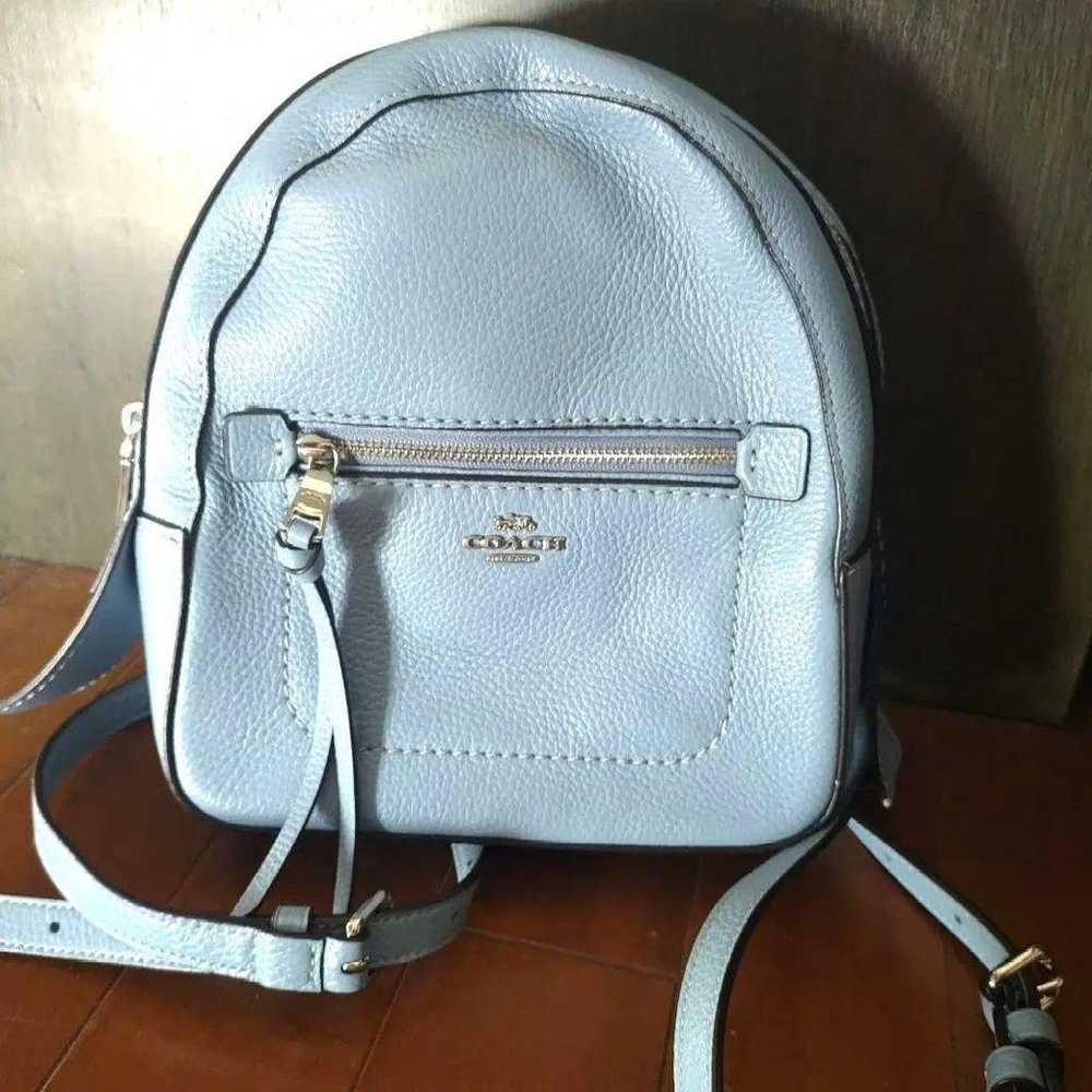 COACH Mini Charlie Backpack Leather Light Blue. - image 10