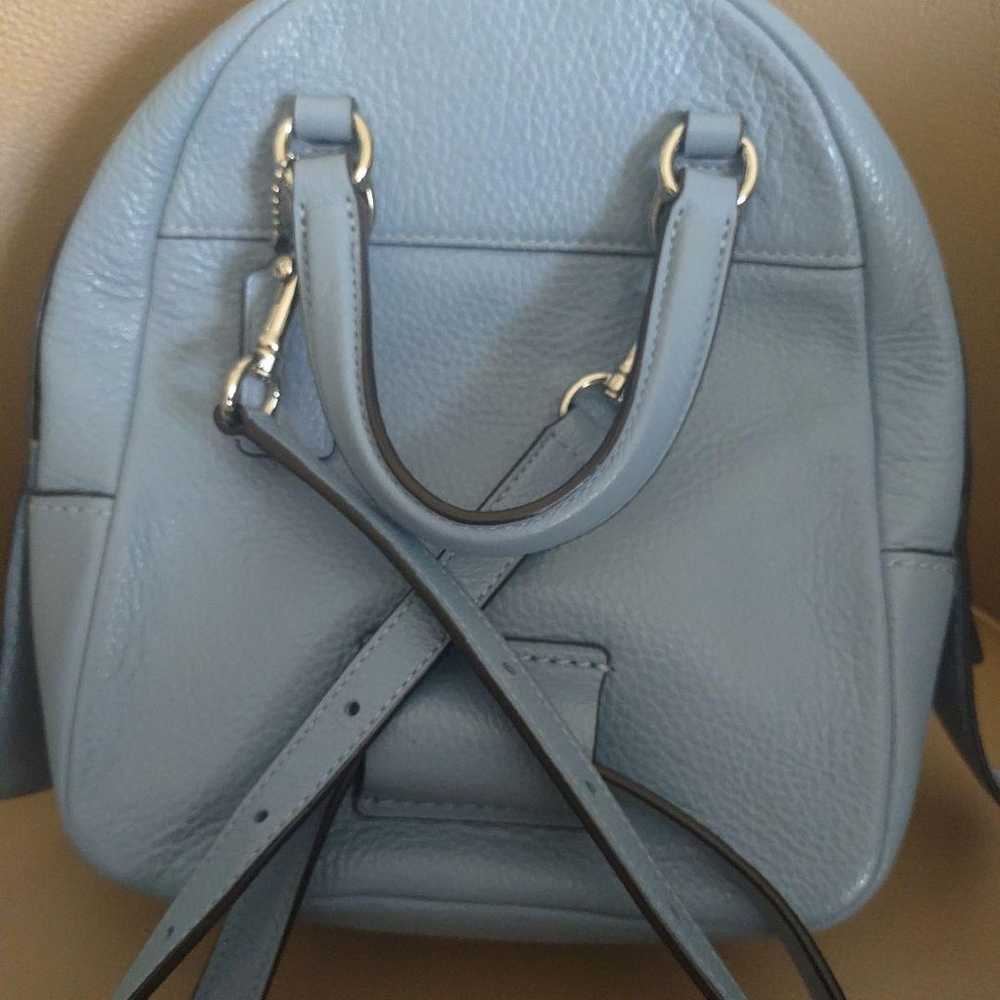 COACH Mini Charlie Backpack Leather Light Blue. - image 12