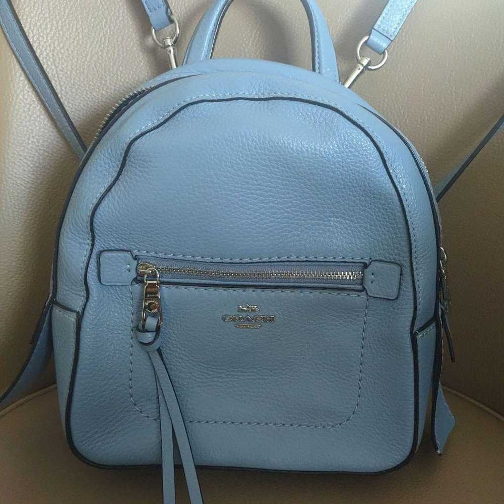 COACH Mini Charlie Backpack Leather Light Blue. - image 2