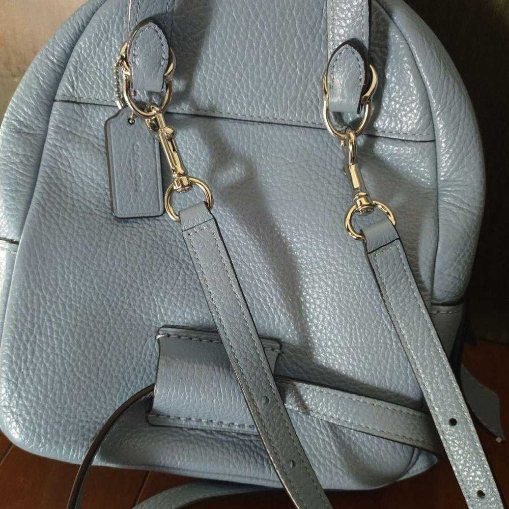 COACH Mini Charlie Backpack Leather Light Blue. - image 7