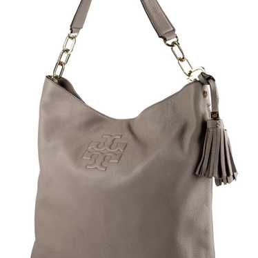 Tory Burch pebbled leather hobo gray leather bag