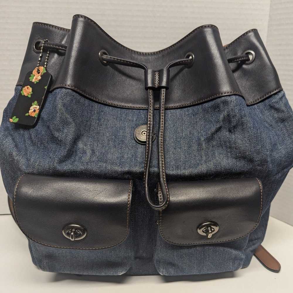 BILLIE BACKPACK IN DENIM AND LEATHER (COACH F5790… - image 2