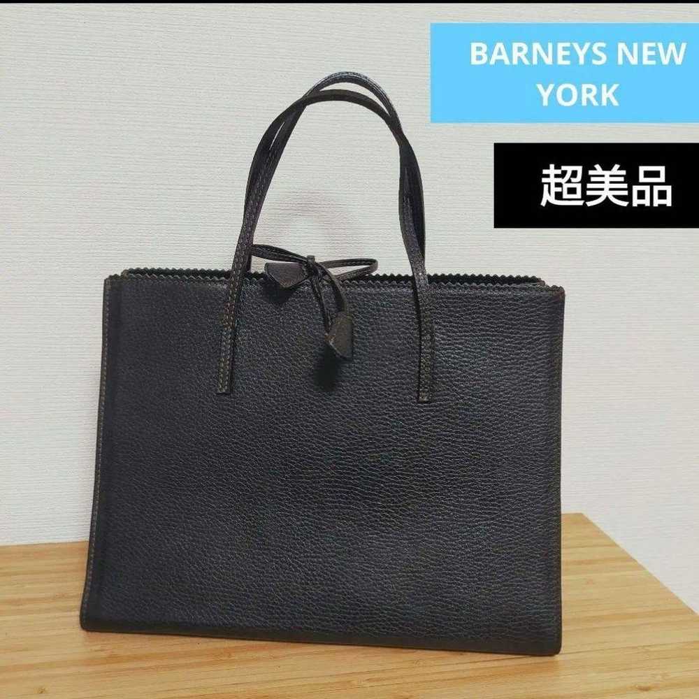 BARNEYS NEW YORK Handbag
Grain Leather Shrink Lea… - image 1