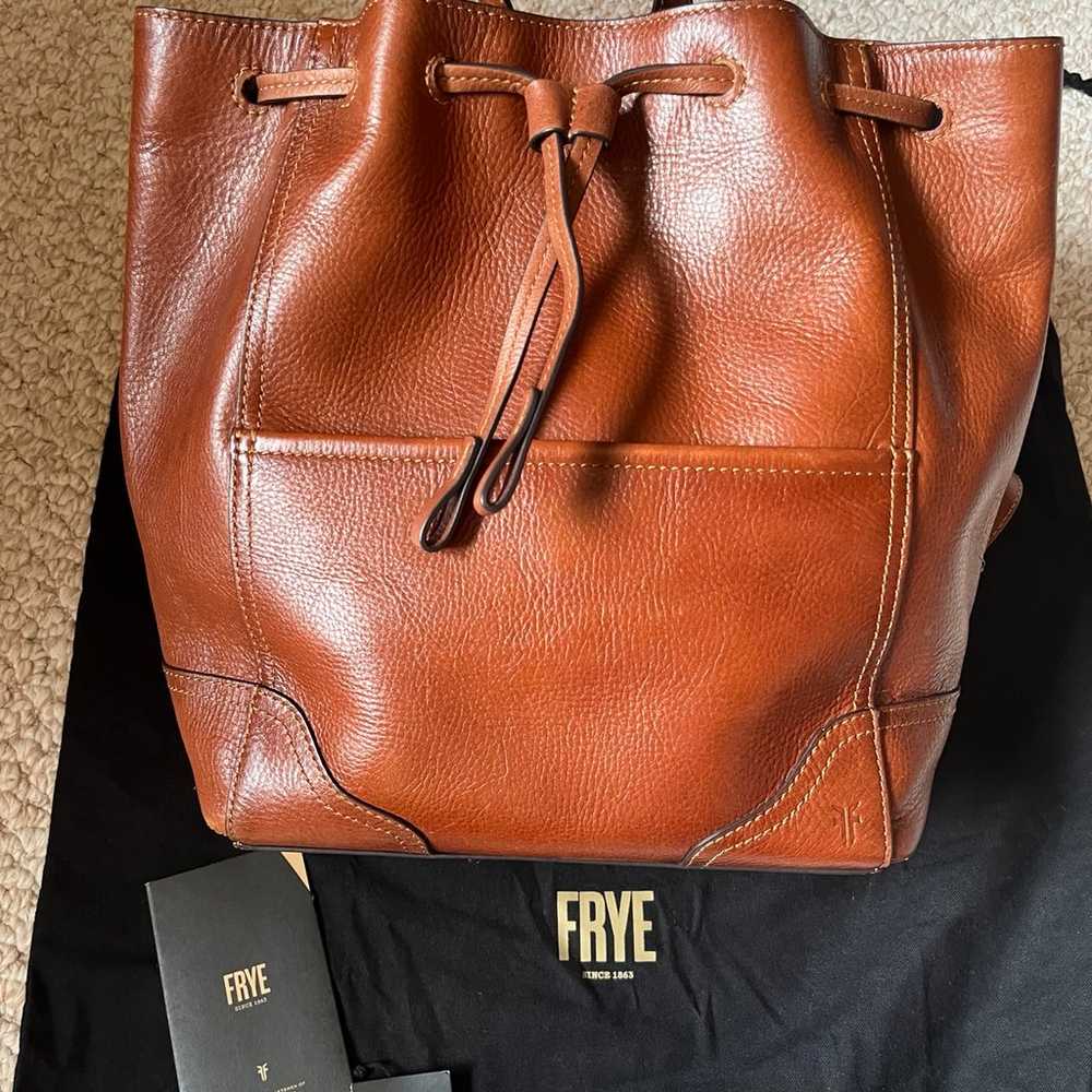 Like New FRYE Leather Drawstring Backpack - image 1