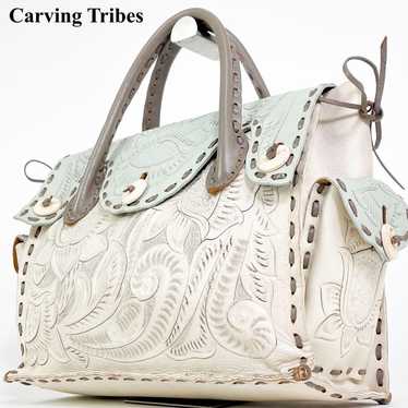 Carving Tribes Bicolor Handbag Mint Grace Contine… - image 1