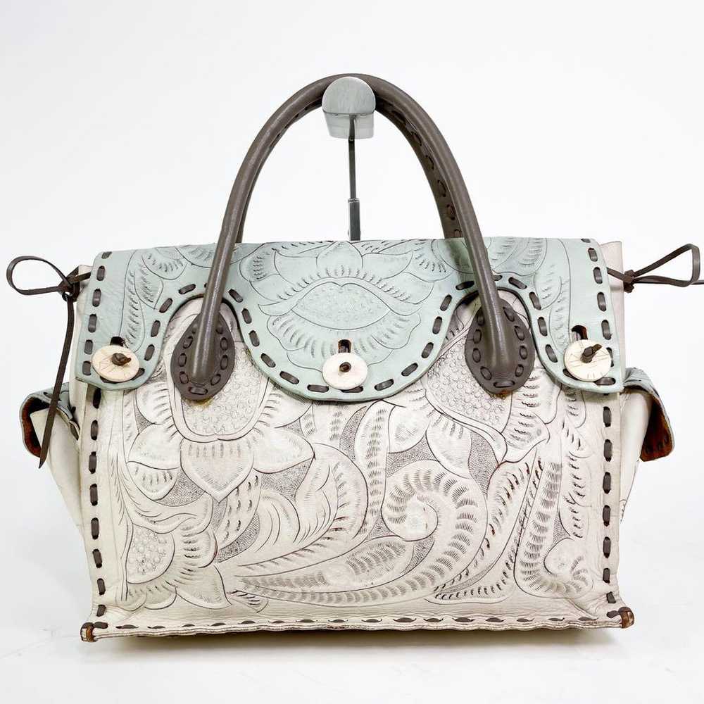 Carving Tribes Bicolor Handbag Mint Grace Contine… - image 3