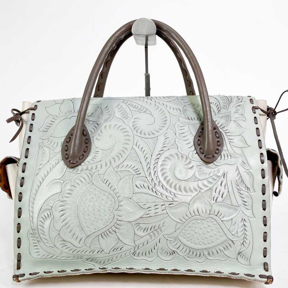 Carving Tribes Bicolor Handbag Mint Grace Contine… - image 4