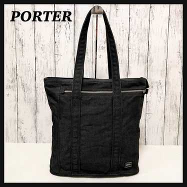 Rare PORTER Vertical Tote Bag in Smokey Canvas Bl… - image 1