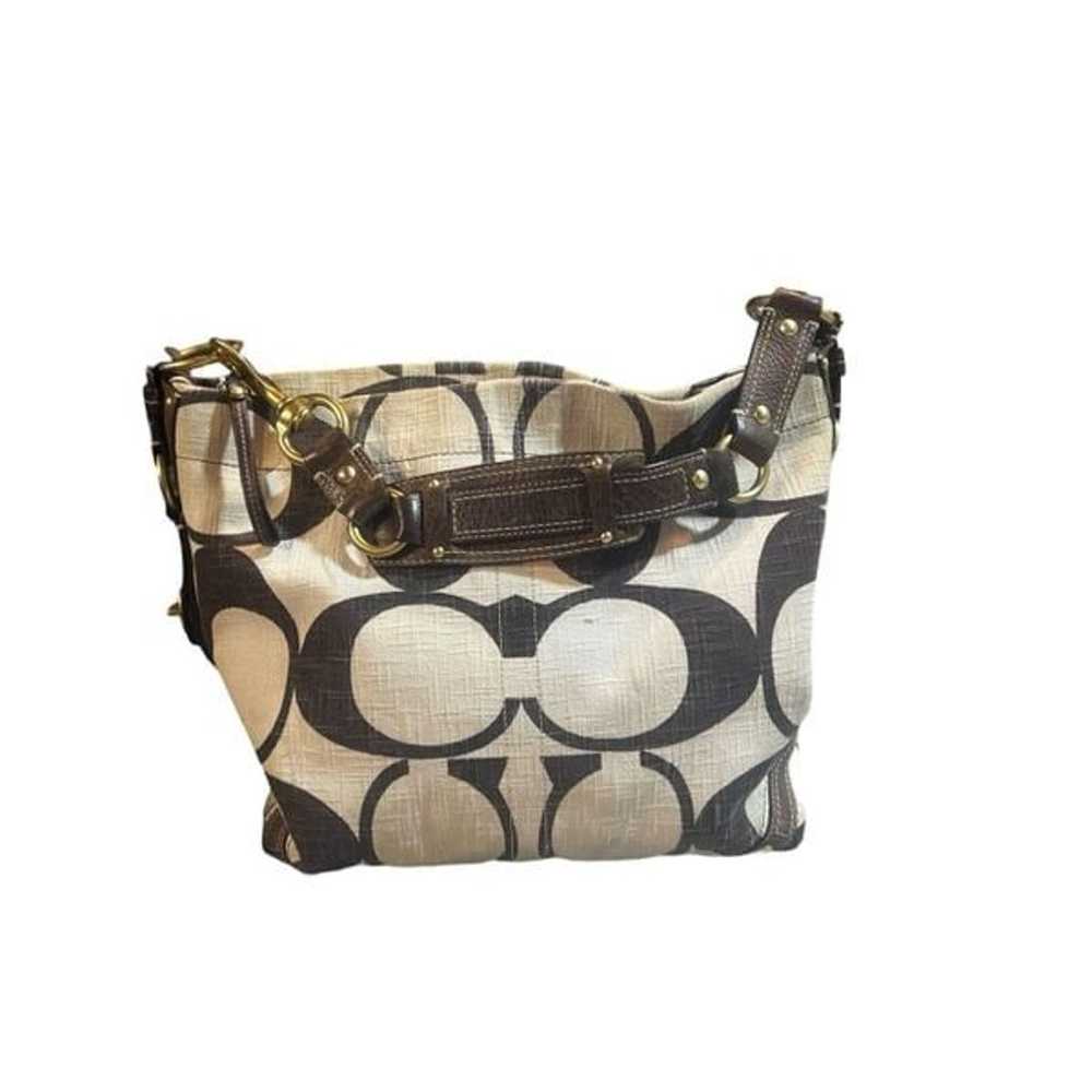 Coach Signature Carly Cream & Brown Hobo Kili Kil… - image 5