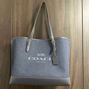 Coach Denim Fabric Tote Bag - image 1