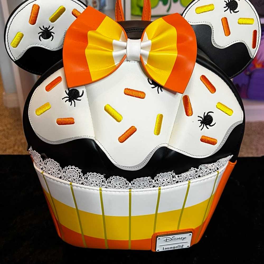 Loungefly Minnie Mouse Candy Corn Cupcake mini ba… - image 2