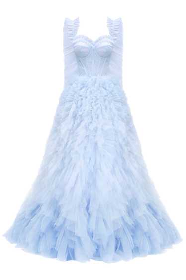 Milla Light Blue All Ruffled Up Evening Fluffy Dre