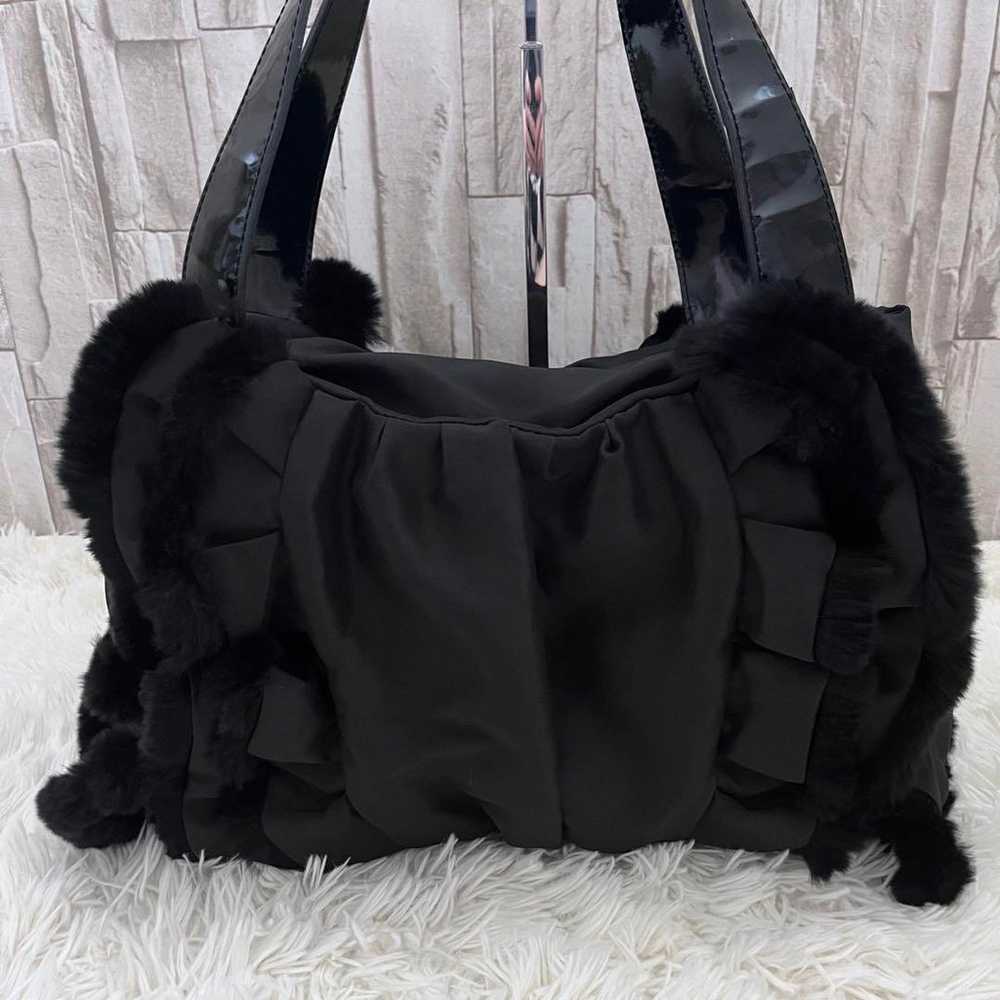 Excellent quality EPOCA real fur bag in black. Ha… - image 2