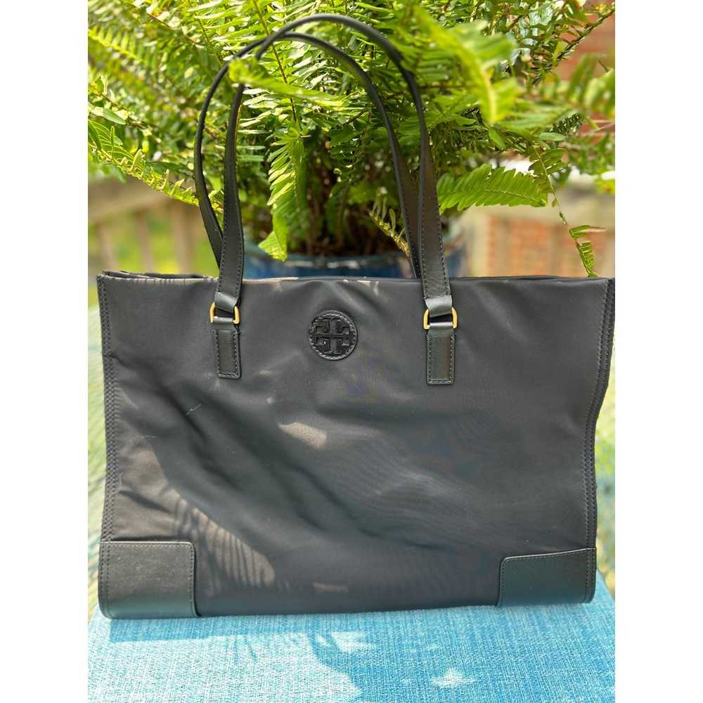 Tory Burch Ella Nylon Black Large Tote Shoulder b… - image 1