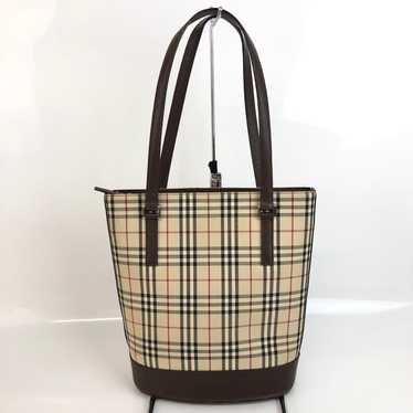 BURBERRY Nova Check Handbag Brown