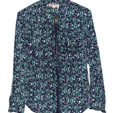 Michael Kors Green Paisley zip Blouse with lock - image 1