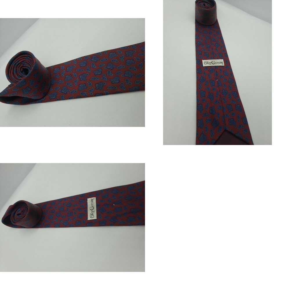 Oleg Cassini Oleg Cassini Men's Neck Tie Maroon B… - image 4